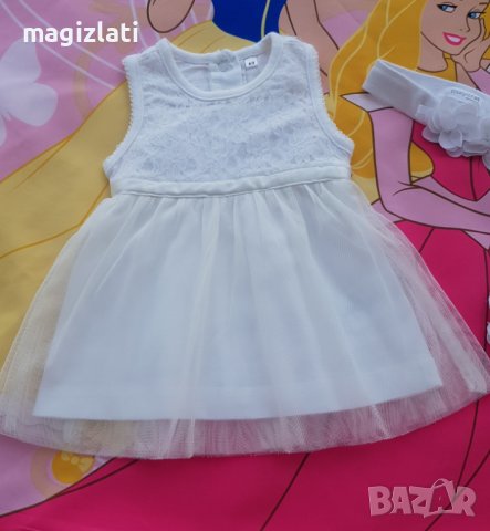 Бебешка рокля 0-3 месеца за изписване или погача, снимка 9 - Бебешки рокли - 37793644