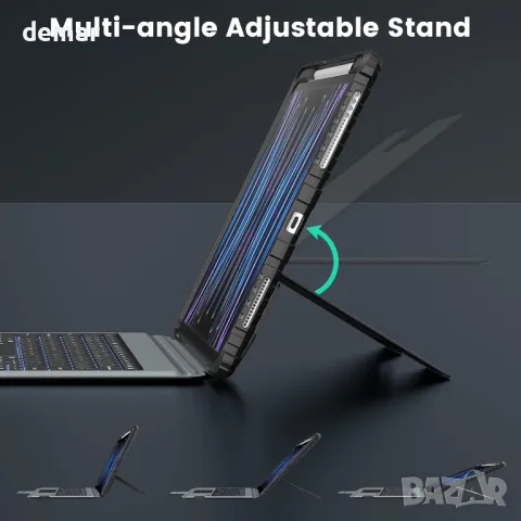 Калъф с клавиатура Nillkin за iPad Air 13 инча M2 2024, iPad Pro 12.9, снимка 7 - Калъфи, кейсове - 48220395