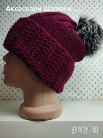 Дамска плетена шапка - мпш33, снимка 3 - Шапки - 43301475