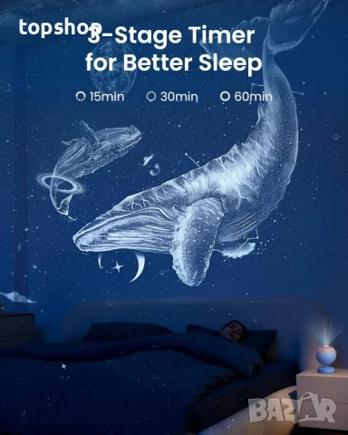 НОВ, ТЕСТВАН галактикически проект POCOCO със сменяеми дискове, домашен планетариум с мека светлина, снимка 7 - Плейъри, домашно кино, прожектори - 50556580