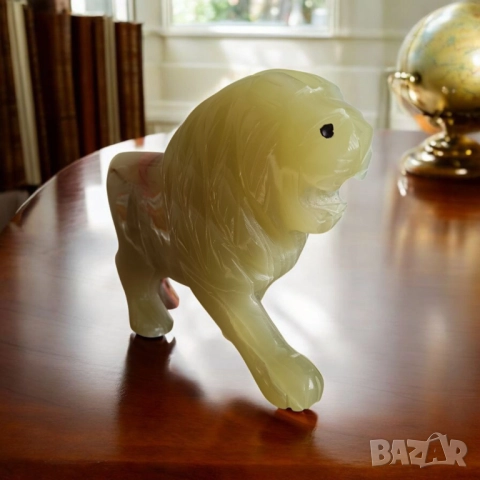 Лъв - естествен зелен оникс, снимка 3 - Колекции - 52177718