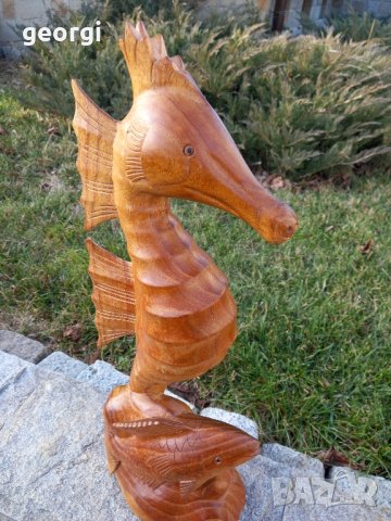Красива дърворезба на морско конче и риба    18/2, снимка 4 - Декорация за дома - 43804157
