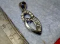РАЗКОШЕН СКЪПОЦЕНЕН СРЕБЪРЕН МЕДАЛЬОН СРЕБРО 925 с БЯЛА ПОЗЛАТА ФАСЕТИРАН МОЙСАТИН и ЦИРКОНИ 19417, снимка 1
