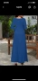 Дълга синя рокля от полиестер размер L, снимка 2