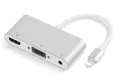 Lightning към HDMI VGA AV адаптер, 3 в 1 алуминиев, HDMI VGA AV адаптер за iPhone към телевизор, снимка 5