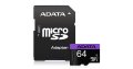 ADATA 64GB microSDHC Class 10 UHS-I / с адаптер