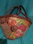 Мароканска ръчно изработена чанта от тъкана слама с флорална бродерия от памук, вълна и пайети, коже, снимка 10