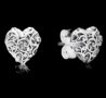 Сребърни обеци Пандора сърца на елементи,ретро/нови, снимка 1 - Колиета, медальони, синджири - 44086350