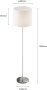 Подова лампа Lindby Everly (модерна) в бял текстил за всекидневна и трапезария (1 крушка, E27) - под, снимка 5