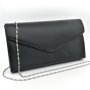 Стилна Официална Дамска Чанта Тип Плик Кожена В Черно, снимка 1 - Чанти - 40588533