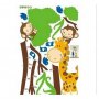 Жираф и маймунки на дърво метър за стена и мебел детска стая лепенка стикер самозалепващ, снимка 4