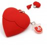 Флашка 32 гб червено сърце , флаш памет Свети Валентин, снимка 1 - USB Flash памети - 19424054