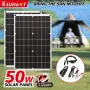 Гъвкави слънчеви панели 2бр. х50W комплект с контролер кабели щипки вендузи крепежни елементи, снимка 6