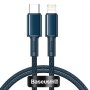 Кабел USB Type C - Lightning 2m 20W Baseus CATLGD-A03 Синя оплетка PD Cable USB Type-C to Lightning, снимка 1