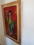 Стара картина на клоун, масло/платно,1965година ,подписана, снимка 3