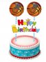 Баскетбол Баскетболна топка топер сламки рожден ден happy birthday украса за торта