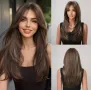 Дълга коса - Перука - Естествен вид , цвят кафяв 55см , Плътност 150%, снимка 5