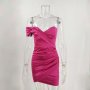 Цикламена рокля сатен розова рокля Barbie , снимка 3
