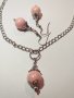 Изящен подаръчен комплект бижута с розови перли !, снимка 4