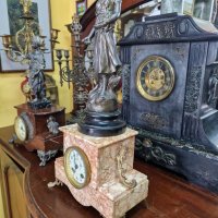 Страхотен антикварен френски каминен часовник , снимка 3 - Антикварни и старинни предмети - 40094621