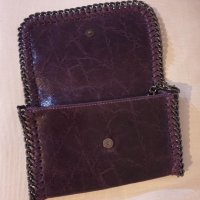 Италианска чанта от естествена кожа цвят патладжан/лилав , снимка 3 - Чанти - 38788846