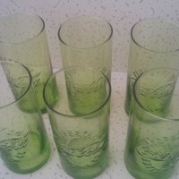 Стъклени чаши Кока Кола от един цвят прозрачно зелени 6 бр, снимка 1 - Колекции - 39408341