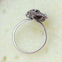 Антика / Сребърен пръстен проба 925 с гранати и естествен циркон , снимка 4 - Пръстени - 26237942