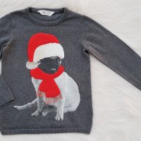 Коледен пуловер H&M 5-6 години, снимка 4 - Детски пуловери и жилетки - 38650844