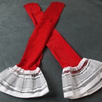 Поръчани -One Size нови червени чорапи с ликра и бяла ластична лента, снимка 4 - Бельо - 44051917