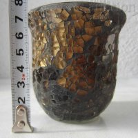 стара стъклена чаша - свещник, стъкло, снимка 3 - Декорация за дома - 28875961