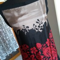 SIMONA BARBIERI Twinset 100% естествена коприна, рокля в черно и червено, снимка 2 - Рокли - 32578746