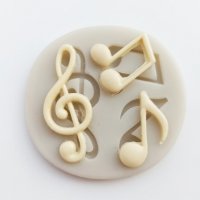 Ключ Сол ноти силиконов молд форма за украса торта с фондан, снимка 1 - Форми - 27060946