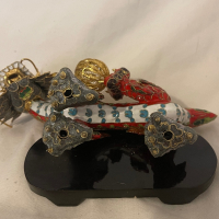 Китайски античен червен метален дракон, снимка 5 - Антикварни и старинни предмети - 44909358
