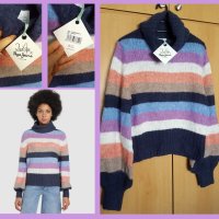 НАМАЛЕН - Dua Lipa & Pepe Jeans нов с етикет пуловер, снимка 1 - Блузи с дълъг ръкав и пуловери - 40312475