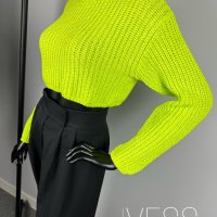 MANGO Дамски къс пуловер неон , снимка 3 - Блузи с дълъг ръкав и пуловери - 43196318