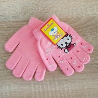 Детски зимни ръкавици за момиче машинно плетиво 3-4 години, снимка 2 - Шапки, шалове и ръкавици - 26879879