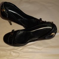 Обувки - ест. кожа, черни, снимка 2 - Дамски обувки на ток - 26976403