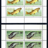 Германия ГДР 1987 - риби 2 листа MNH, снимка 1 - Филателия - 43604783