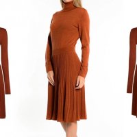 CALVIN KLEIN SUPERFINE FLARE DRESS-нова рокля вълна, снимка 2 - Рокли - 35431541