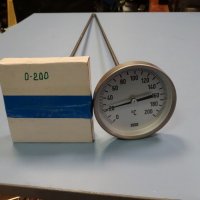 биметален термометър Wika thermometer ф100mm, 0/+200°C, L-650mm, снимка 9 - Резервни части за машини - 37084357