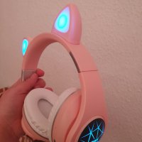 2022 RGB Безжични Слушалки Котешки Уши Bluetooth Хит Подарък, снимка 8 - Безжични слушалки - 35214280