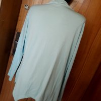 Светло тюркоазена свободнно падаща блуза туника ХЛ, снимка 3 - Туники - 35053015