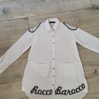 Бяла риза Roccobarocco размер S, снимка 4 - Ризи - 43019219