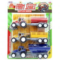 Комплект трактори за игра , Пластмасови, 3 броя, Многоцветни, снимка 1 - Запалки - 37810136