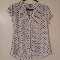 Нова - 55% H&M блуза 38 М размер бяла на точки, снимка 1 - Ризи - 36993135