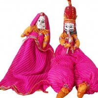 Комплект от 2 традиционни индийски кукли на конци, снимка 1 - Други - 38387461