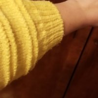 Жълта блуза плетиво хл, снимка 2 - Блузи с дълъг ръкав и пуловери - 43144673