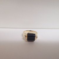 Златен пръстен с авантюрин и циркони , снимка 5 - Пръстени - 38997813