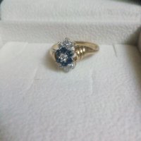 18k. златен пръстен с диаманти и сапфири, снимка 17 - Пръстени - 40624952