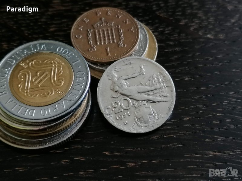 Монета - Италия - 20 чентесими | 1921г., снимка 1